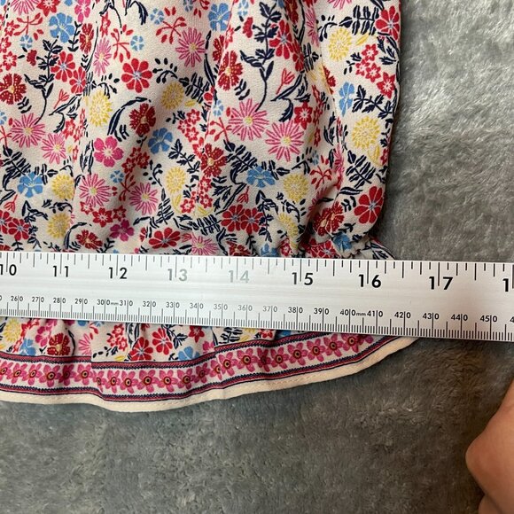 Women Colorful Girly Bloomcore Ditzy Floral Chiffon Flutter Sleeve Top XL* - Picture 10 of 13